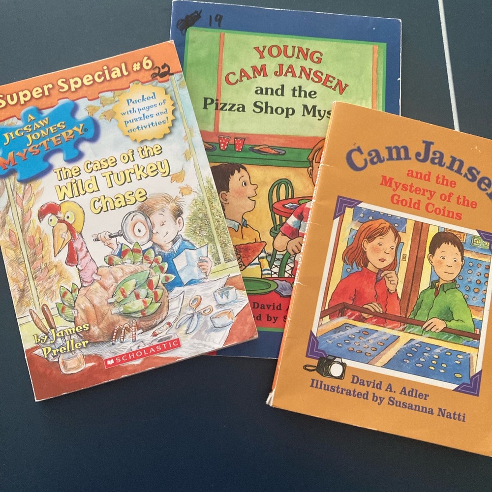 Three Children’s Mystery Books- 2-Cam Jansen and 1-Jigsaw Jones